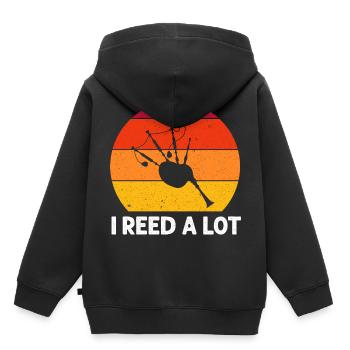 Dudelsack für Dudelsackspieler und Schotten - Kinder Premium Organic Hoodie - Schwarz - Hinten - AI Model Kid Male (0cm)