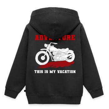 Motorcycle Adventure Reisender - Kinder Premium Organic Hoodie - Schwarz - Hinten - AI Model Kid Male (0cm)