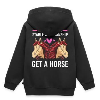 Courses de chevaux - Sweat Premium à capuche enfant bio - noir - Dos - AI Model Kid Male (0cm)