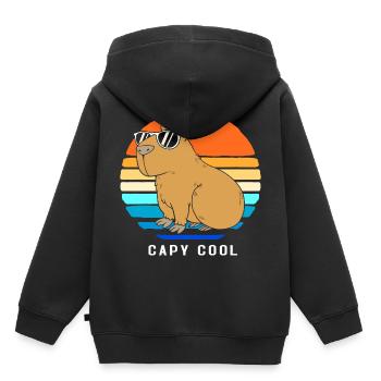 Capybara Capibara - Kinder Premium Organic Hoodie - Schwarz - Hinten - AI Model Kid Male (0cm)