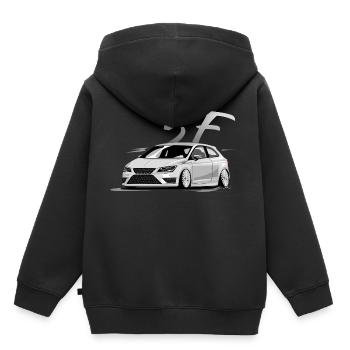 Leon 5f fr, Low, Deep, Stanced, Cupra - Kids Premium Organic Hoodie - black - Back - AI Model Kid Male (0cm)