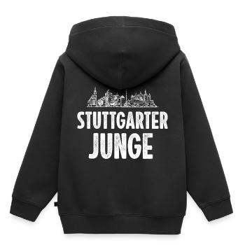 STUTTGARTER JUNGE | STUTTGART - Kinder Premium Organic Hoodie - Schwarz - Hinten - AI Model Kid Male (0cm)