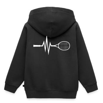 Mon coeur bat pour le tennis - balle Sport - Sweat Premium à capuche enfant bio - noir - Dos - AI Model Kid Male (0cm)