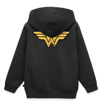 DC Comics Ligue De Justice D'Amérique Wonder Woma - Sweat Premium à capuche enfant bio - noir - Dos - AI Model Kid Male (0cm)