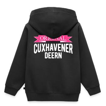 Cuxhavener deern d'origine - Sweat Premium à capuche enfant bio - noir - Dos - AI Model Kid Male (0cm)