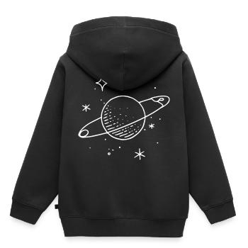 Planet Motiv Geschenk Idee weiss - Kinder Premium Organic Hoodie - Schwarz - Hinten - AI Model Kid Male (0cm)