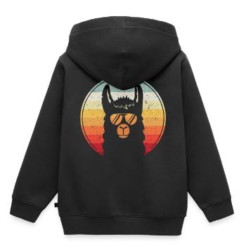 Lama Shirt Alpaga No Prob Lama Cadeau - Sweat Premium à capuche enfant bio - noir - Dos - AI Model Kid Male (0cm)