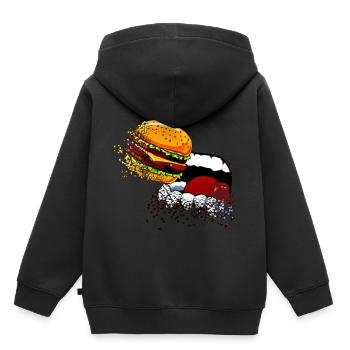 Burger - Sweat Premium à capuche enfant bio - noir - Dos - AI Model Kid Male (0cm)