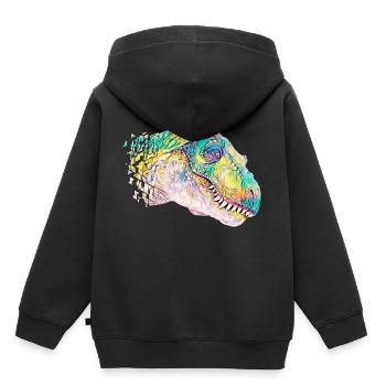 T-Rex - Sweat Premium à capuche enfant bio - noir - Dos - AI Model Kid Male (0cm)