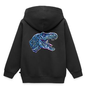 T-Rex - Sweat Premium à capuche enfant bio - noir - Dos - AI Model Kid Male (0cm)