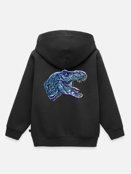 T-Rex - Kinder Premium Organic Hoodie - Schwarz
