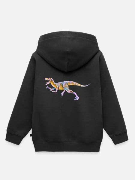 Velociraptor - Kinder Premium Organic Hoodie - Schwarz