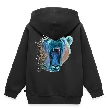 Ours polaire - Sweat Premium à capuche enfant bio - noir - Dos - AI Model Kid Male (0cm)