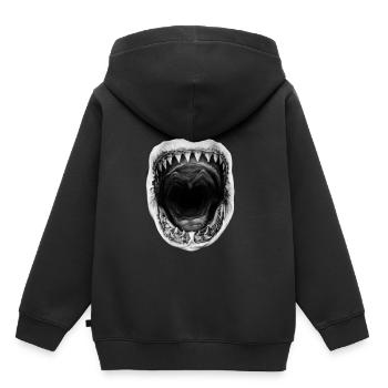 Requin - Sweat Premium à capuche enfant bio - noir - Dos - AI Model Kid Male (0cm)