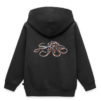Oktopus - Kinder Premium Organic Hoodie - Schwarz - Hinten - AI Model Kid Male (0cm)