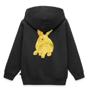 Lapin - Sweat Premium à capuche enfant bio - noir - Dos - AI Model Kid Male (0cm)
