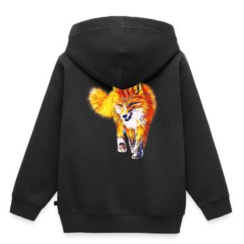 Fuchs - Kinder Premium Organic Hoodie - Schwarz - Hinten - AI Model Kid Male (0cm)