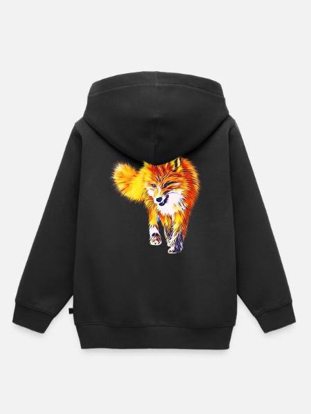 Fuchs - Kinder Premium Organic Hoodie - Schwarz