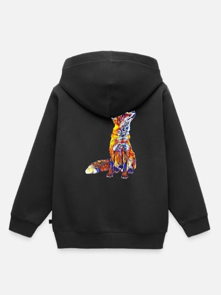 Fuchs - Kinder Premium Organic Hoodie - Schwarz