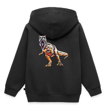 T-Rex - Sweat Premium à capuche enfant bio - noir - Dos - AI Model Kid Male (0cm)