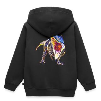 T-Rex - Sweat Premium à capuche enfant bio - noir - Dos - AI Model Kid Male (0cm)