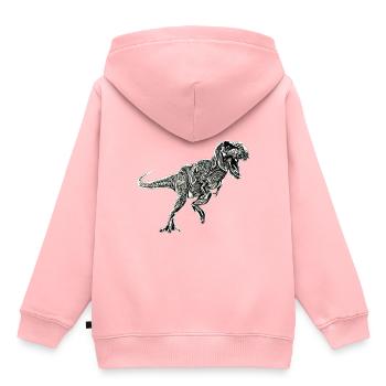 T-Rex - Sweat Premium à capuche enfant bio - rose - Dos - AI Model Kid Female (0cm)