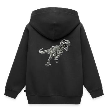 T-Rex - Sweat Premium à capuche enfant bio - noir - Dos - AI Model Kid Male (0cm)