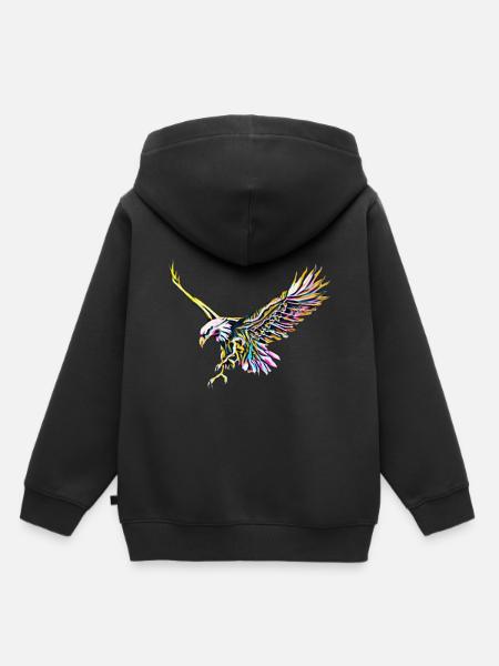 Adler - Kinder Premium Organic Hoodie - Schwarz