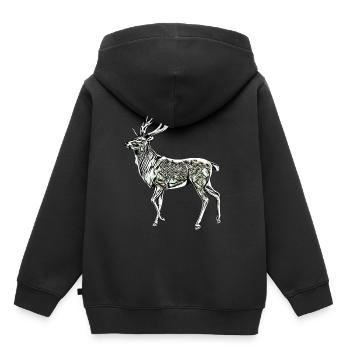 Cerf - Sweat Premium à capuche enfant bio - noir - Dos - AI Model Kid Male (0cm)