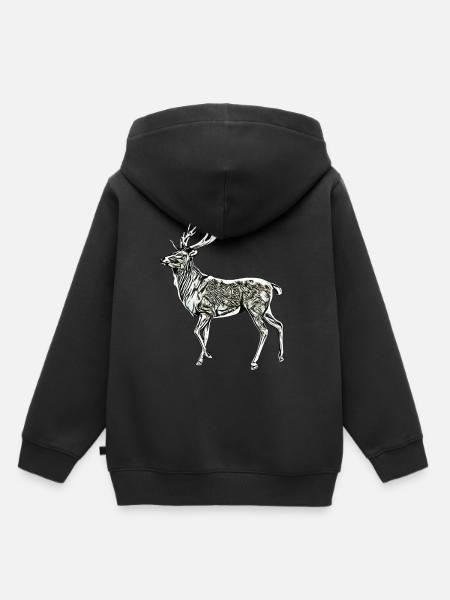 Hirsch - Kinder Premium Organic Hoodie - Schwarz