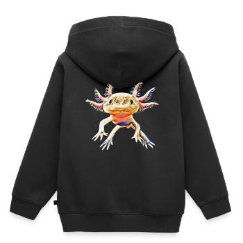 Axolotl - Kinder Premium Organic Hoodie - Schwarz - Hinten - AI Model Kid Male (0cm)