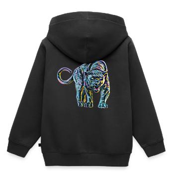 Panthère - Sweat Premium à capuche enfant bio - noir - Dos - AI Model Kid Male (0cm)
