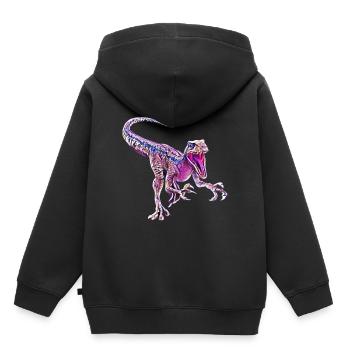Velociraptor - Sweat Premium à capuche enfant bio - noir - Dos - AI Model Kid Male (0cm)