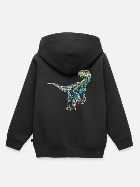 Velociraptor - Kinder Premium Organic Hoodie - Schwarz