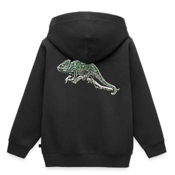 Caméléon - Sweat Premium à capuche enfant bio - noir - Dos - AI Model Kid Male (0cm)