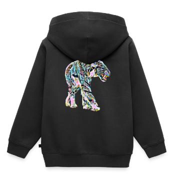Säbelzahntiger - Kinder Premium Organic Hoodie - Schwarz - Hinten - AI Model Kid Male (0cm)