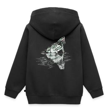 Iguane - Sweat Premium à capuche enfant bio - noir - Dos - AI Model Kid Male (0cm)