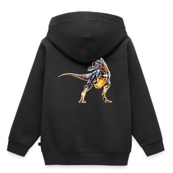 Tyrannosaurus Rex - Kinder Premium Organic Hoodie - Schwarz - Hinten - AI Model Kid Male (0cm)