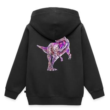 T-Rex - Sweat Premium à capuche enfant bio - noir - Dos - AI Model Kid Male (0cm)