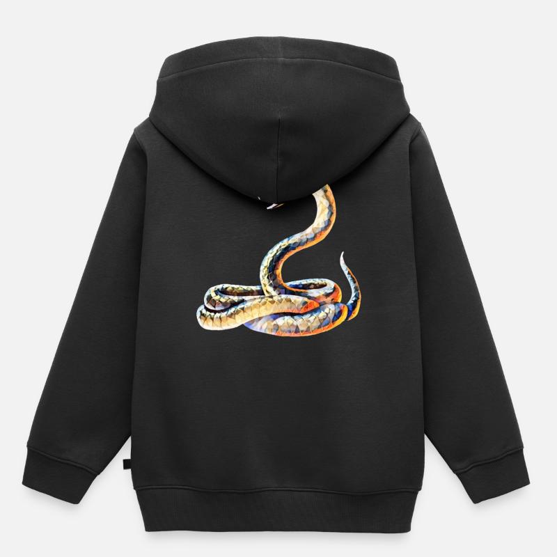 Schlange - Kinder Premium Organic Hoodie - Schwarz