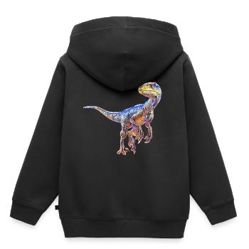 Velociraptor - Sweat Premium à capuche enfant bio - noir - Dos - AI Model Kid Male (0cm)