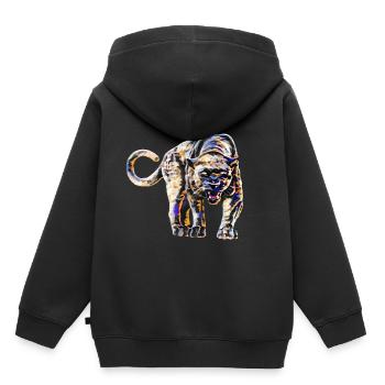 Panthère - Sweat Premium à capuche enfant bio - noir - Dos - AI Model Kid Male (0cm)
