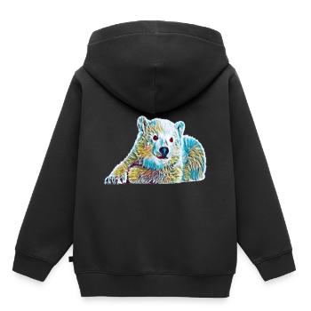 Ours polaire - Sweat Premium à capuche enfant bio - noir - Dos - AI Model Kid Male (0cm)