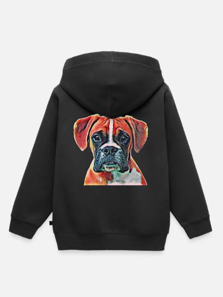 Boxer - Kinder Premium Organic Hoodie - Schwarz