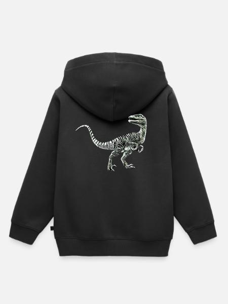 Velociraptor - Kinder Premium Organic Hoodie - Schwarz
