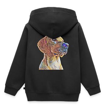 Labrador - Sweat Premium à capuche enfant bio - noir - Dos - AI Model Kid Male (0cm)