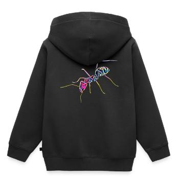 Ameise - Kinder Premium Organic Hoodie - Schwarz - Hinten - AI Model Kid Male (0cm)