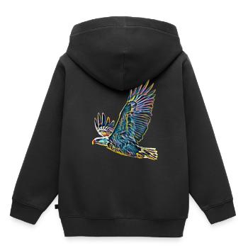 Adler - Kinder Premium Organic Hoodie - Schwarz - Hinten - AI Model Kid Male (0cm)