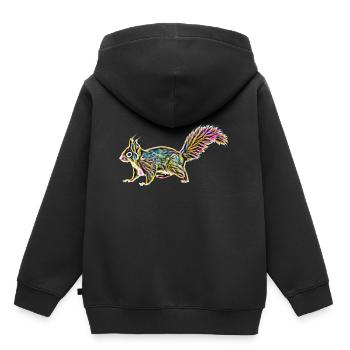 Écureuil roux - Sweat Premium à capuche enfant bio - noir - Dos - AI Model Kid Male (0cm)