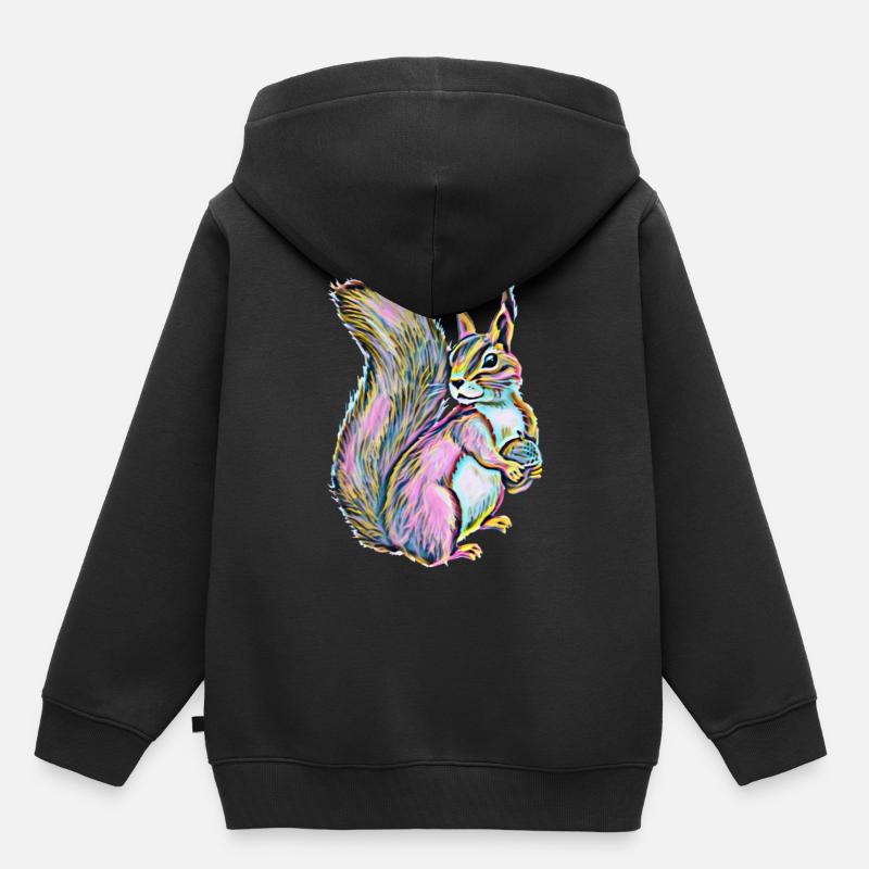 Eichhörnchen - Kinder Premium Organic Hoodie - Schwarz